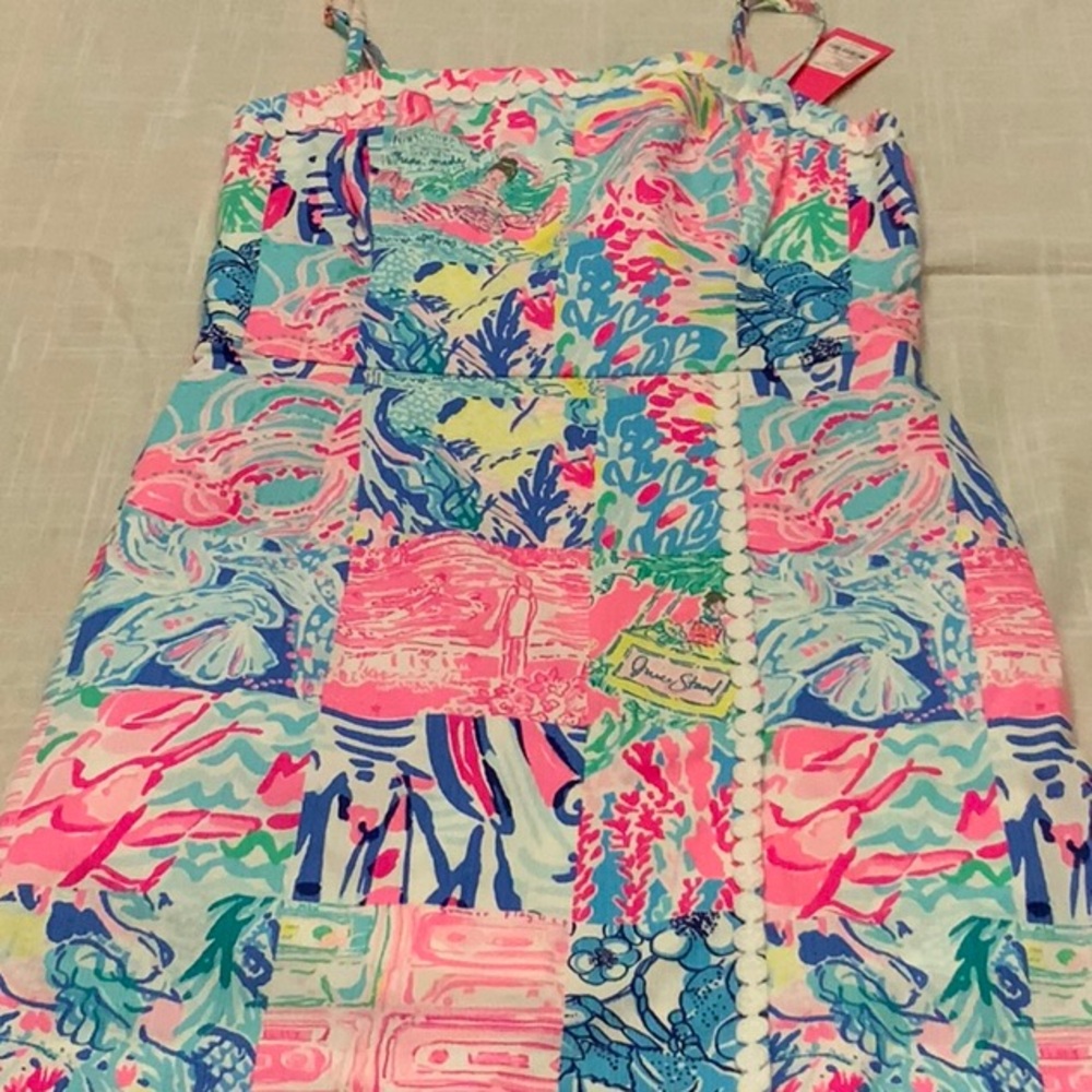 New Lilly Pulitzer Multi Patch Dress Size 00